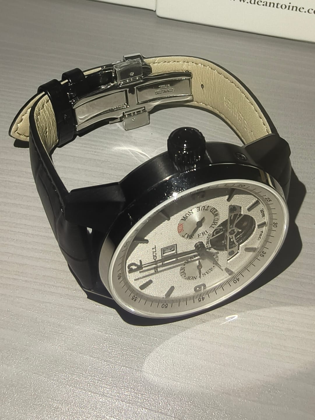 Customer photo review of Multifunctional Full Calendar Date Day Display Open Heart Dress Watch 43mm