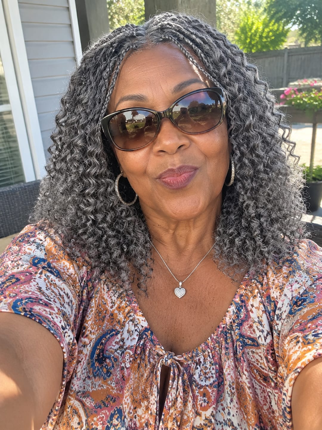 Customer photo review of Luvwin 13x4 Lace Salt And Pepper Boho Braided Curly Wigs  100% Human Hair