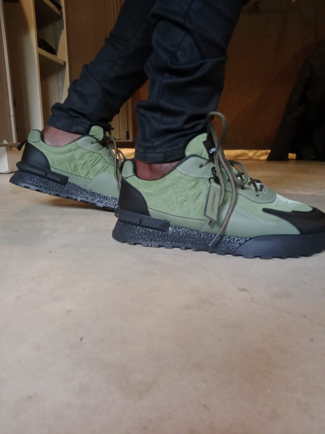 Customer photo review of Urbanart Play 15 Lycra / Faux Nubuck Sneaker - Olive