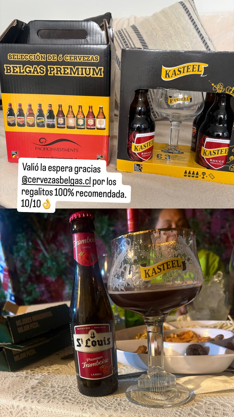 Customer photo review of Gift Pack Kasteel - 4 Cervezas Rouge 330cc + Copa de regalo