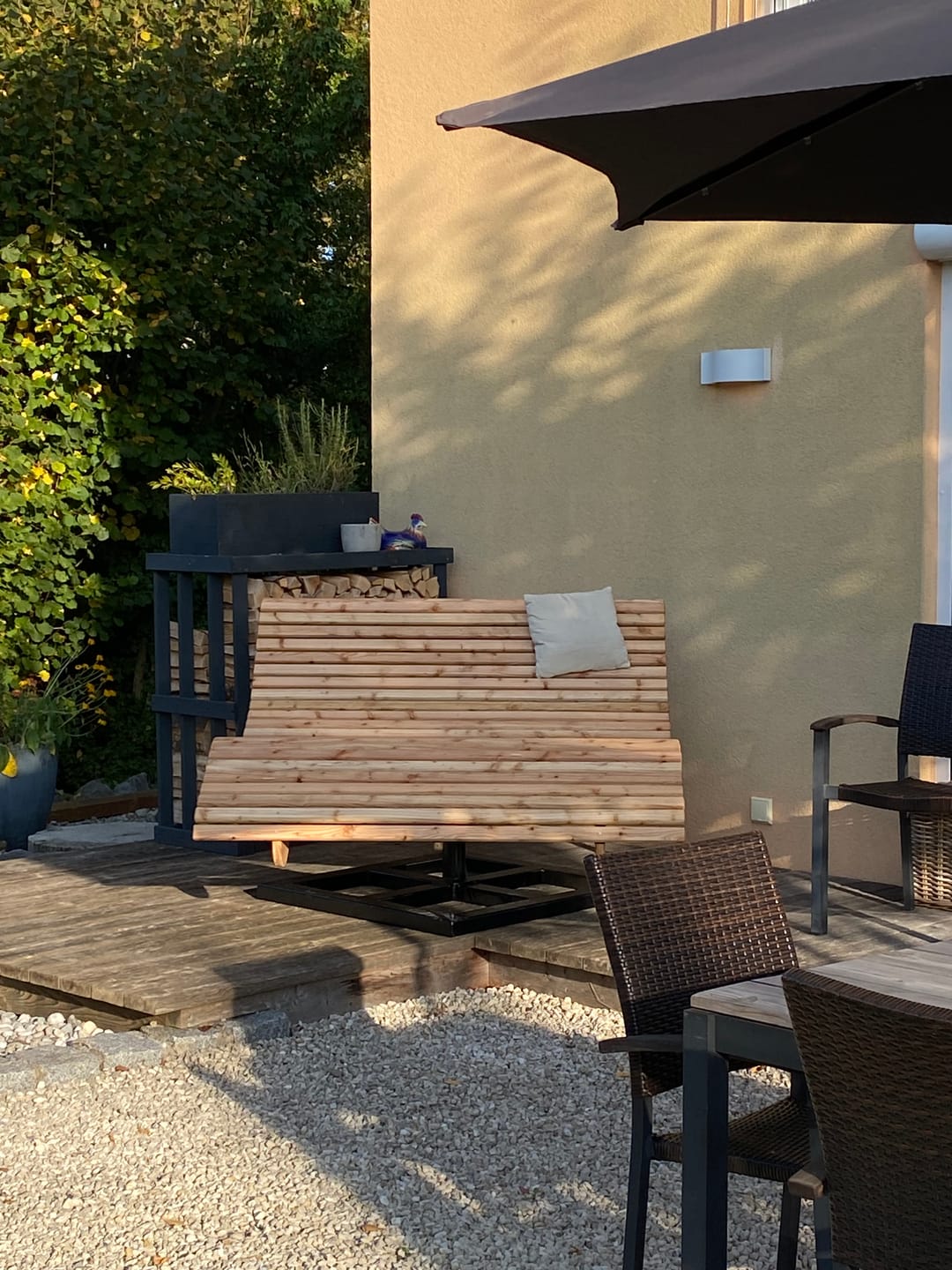 Customer photo review of Doppelliege Schwungliege "Tegernsee" Wellenliege mit Drehgestell
