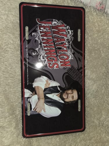 Customer photo review of Waylon Jennings License Plate Filler