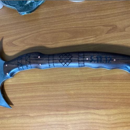 Customer photo review of Сustom made tomahawk "Ogun"
