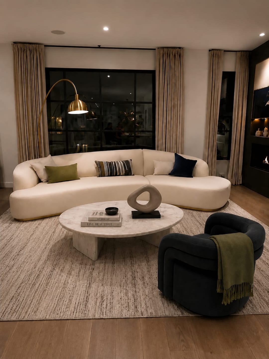 Customer photo review of Reya Form Curved Modular Sectional