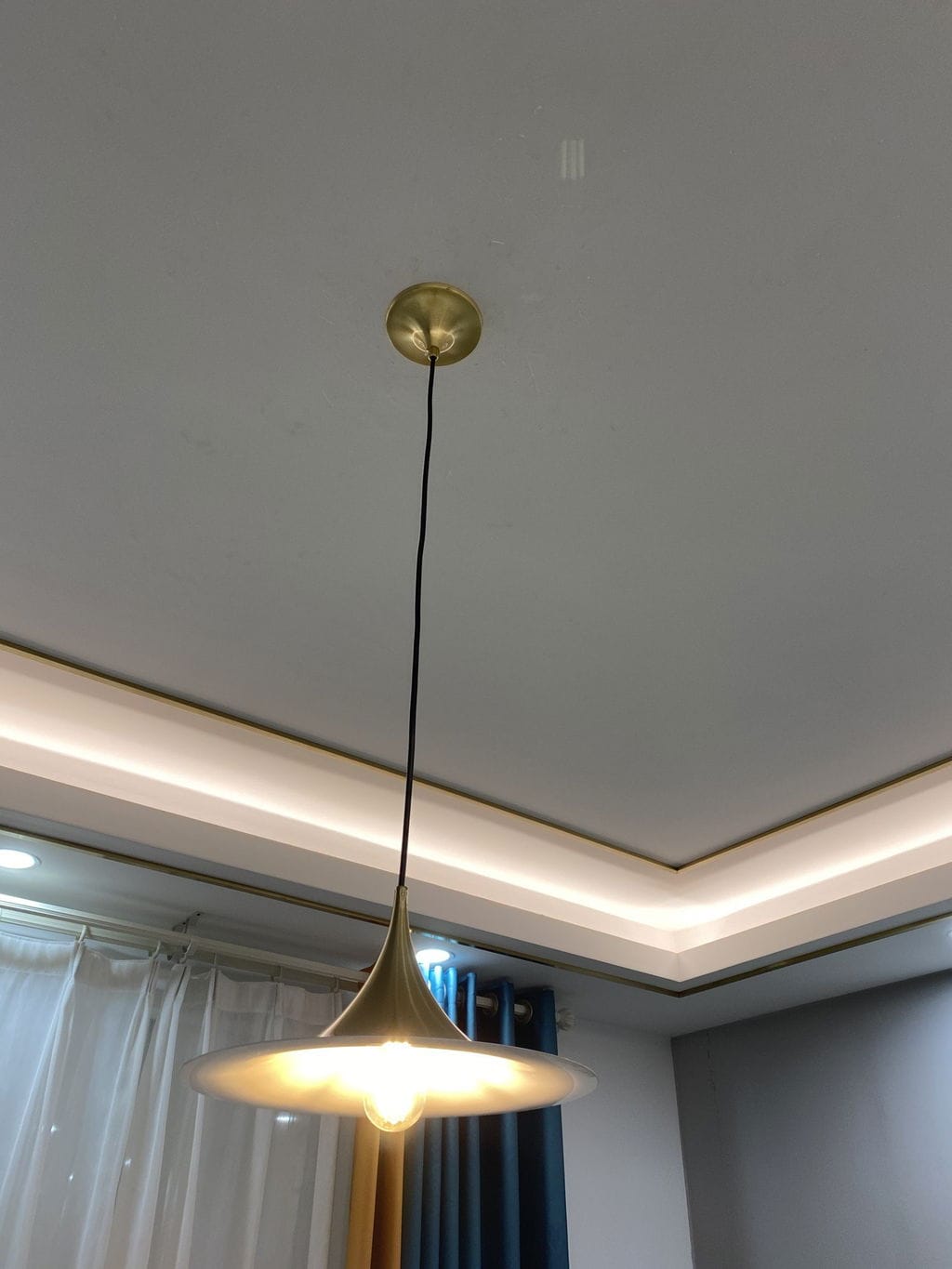 Customer photo review of Semi Pendant Light, Arch Spun Aluminium Shade, E26/E27, Hardwired