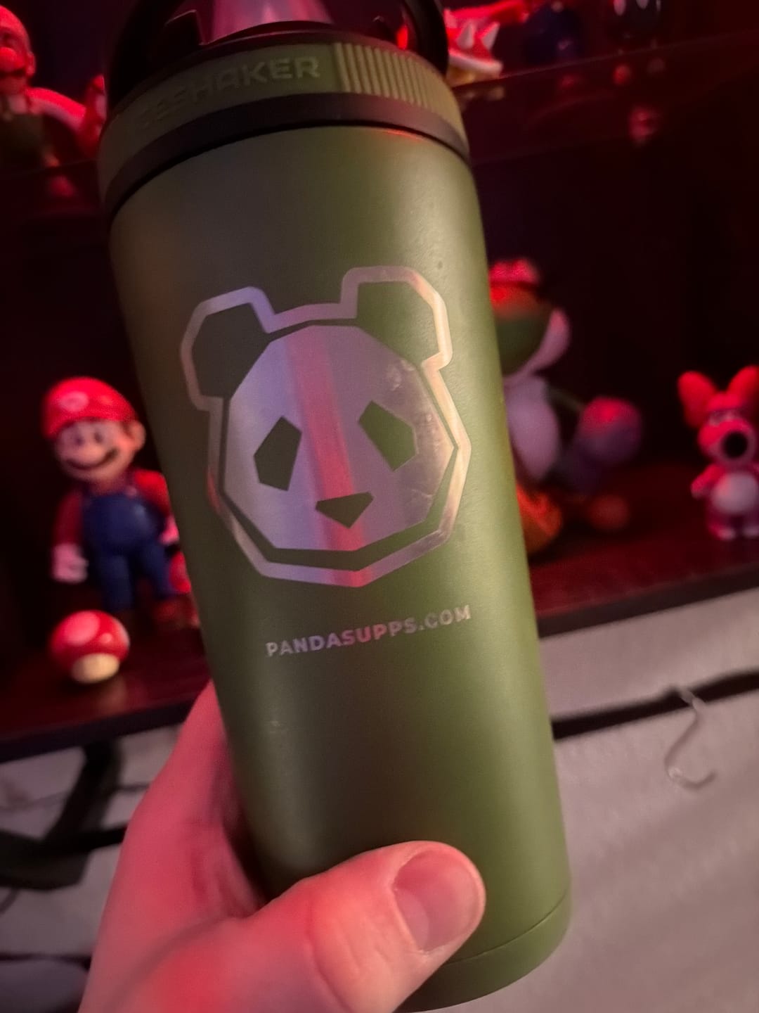 Customer photo review of 26 oz Stainless Steel Insulated Ice Shaker - Panda Logo
