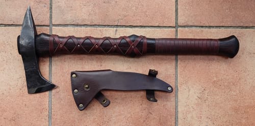 Customer photo review of Hand-forged Gurons spike tomahawk