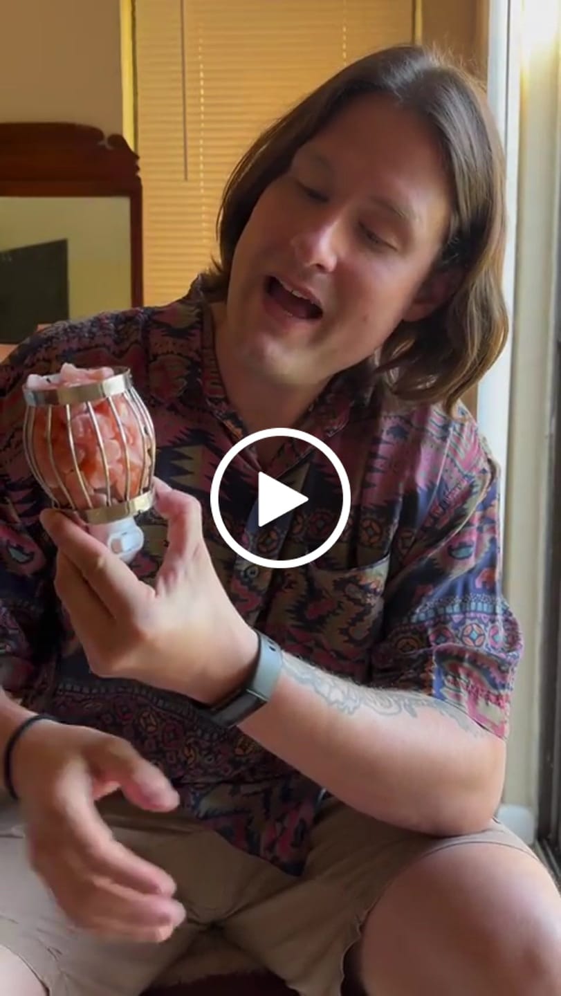 Customer video review of Stainless Steel Basket w/ Salt Rocks- Night Light