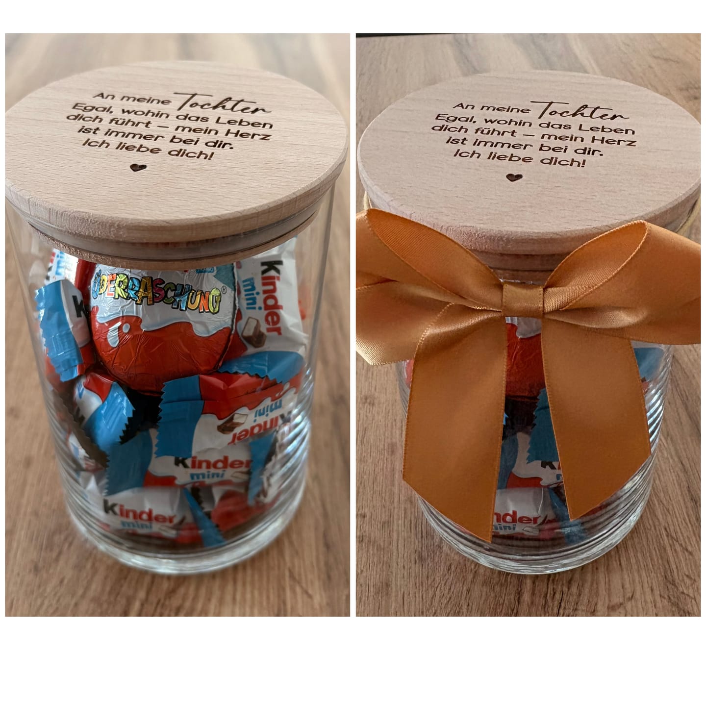 Customer photo review of Geschenkglas „An meine Tochter“