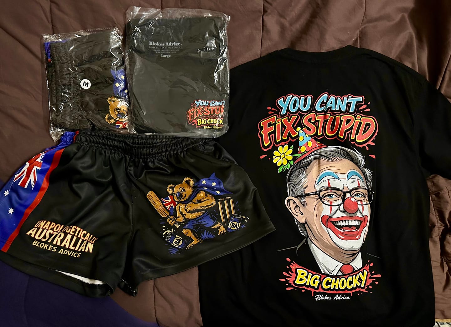 Customer photo review of Aussie As Footy Shorts