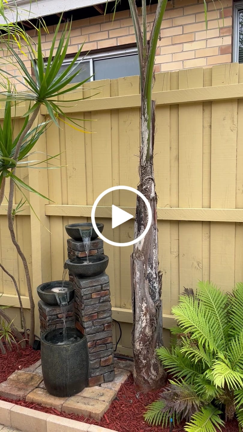 Customer video review of Pots & Bricks 4-Tier Water Fountain - Rustic Charm 90cm