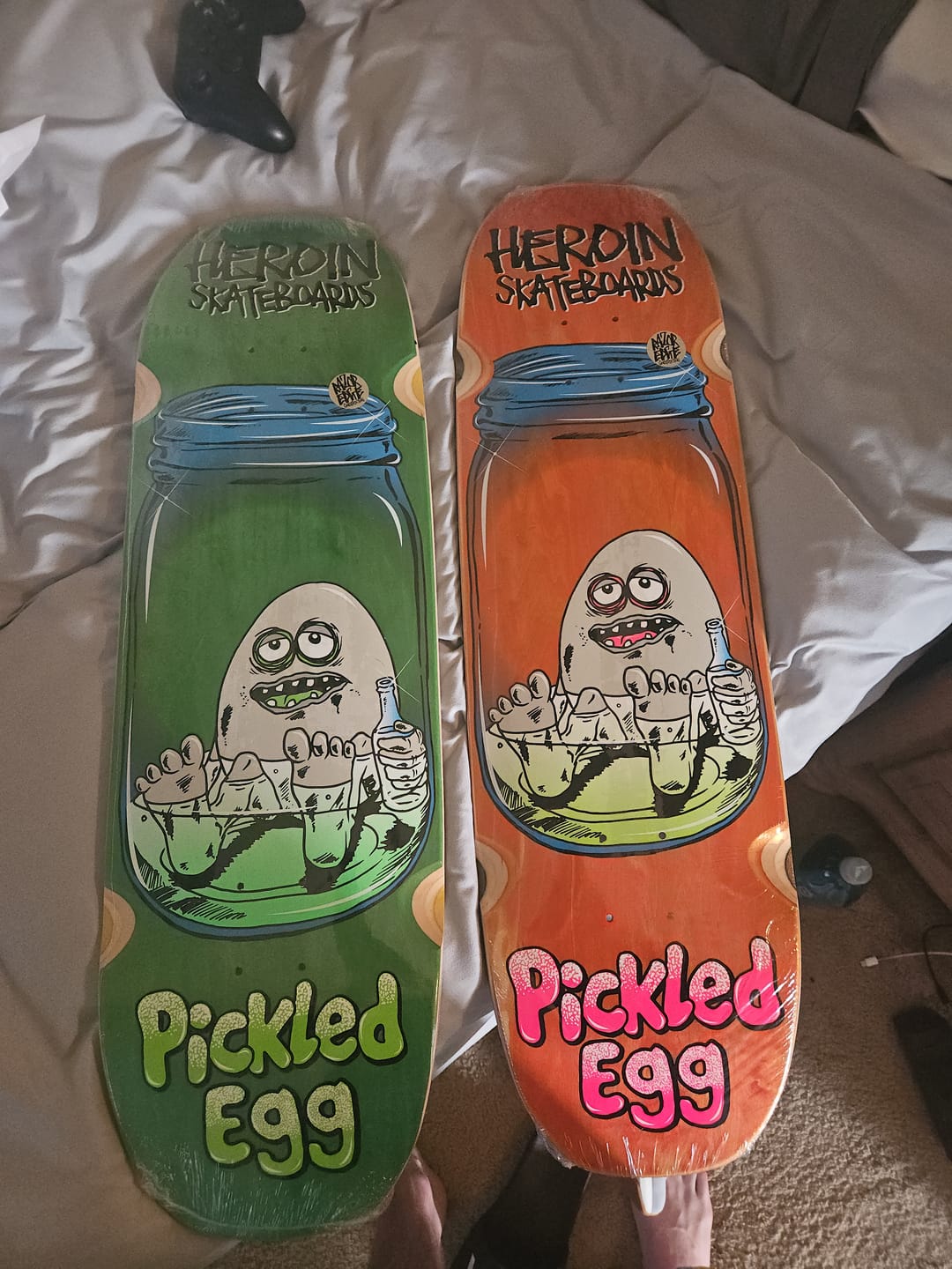 Customer photo review of HEROIN PICKLED EGG 9.38 SKATEBOARD DECK