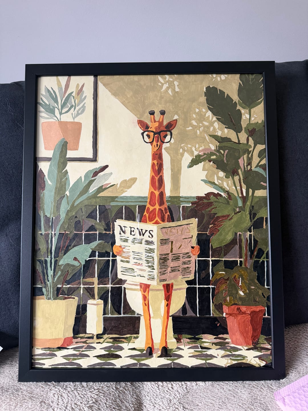 Customer photo review of Giraffe News | Paint by Number