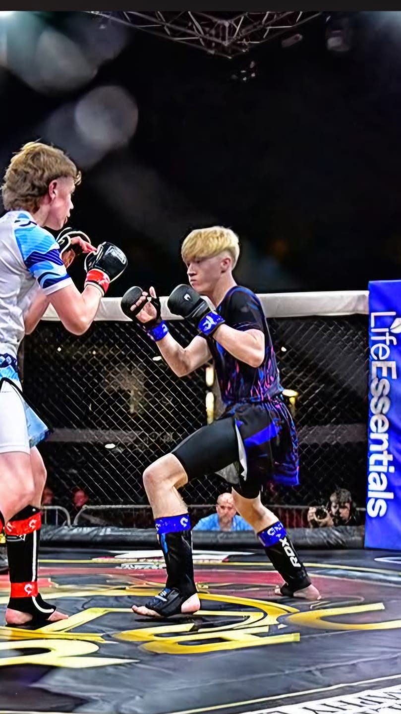 Customer photo review of Eryx Purple Carbon High Split MMA Shorts
