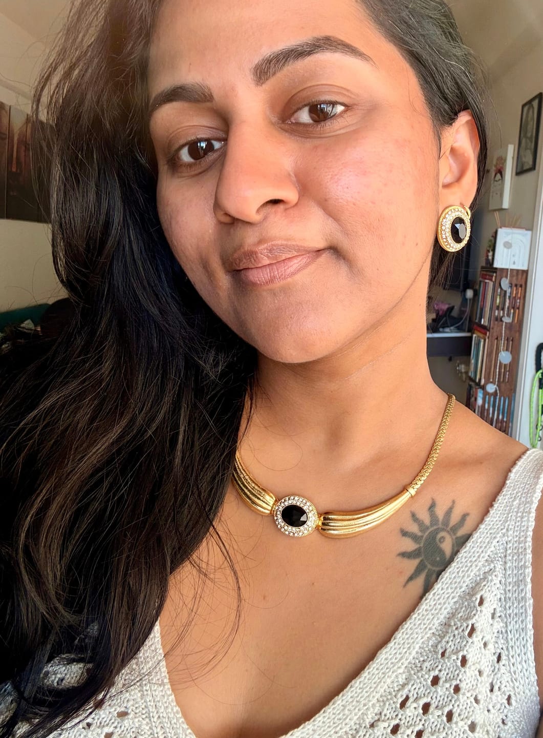 Customer photo review of The Asetra Earrings