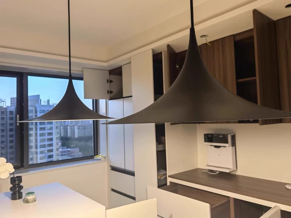 Customer photo review of Semi Pendant Light, Arch Spun Aluminium Shade, E26/E27, Hardwired