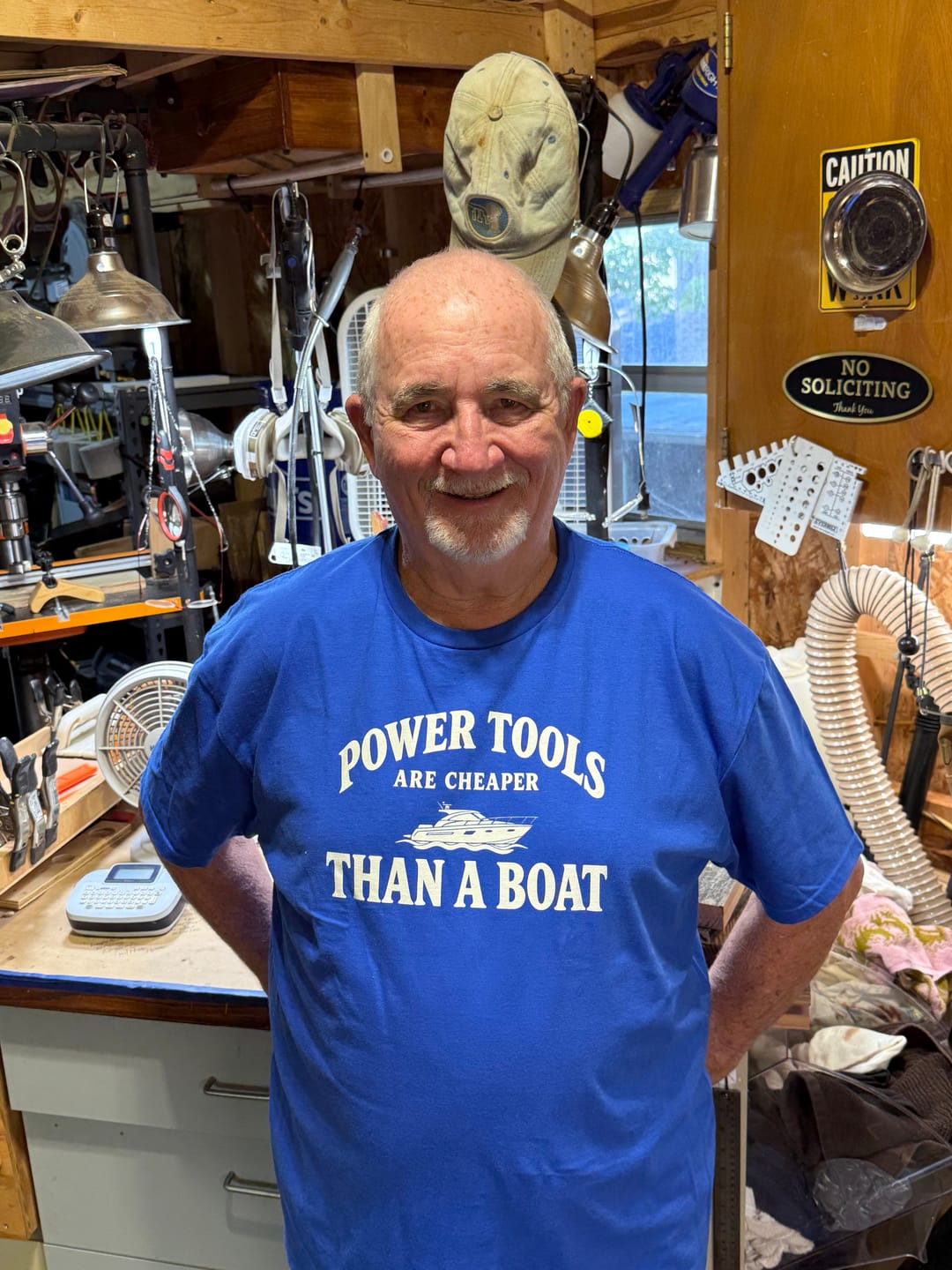 Customer photo review of Power Tools Are Cheaper Than A Boat Tee
