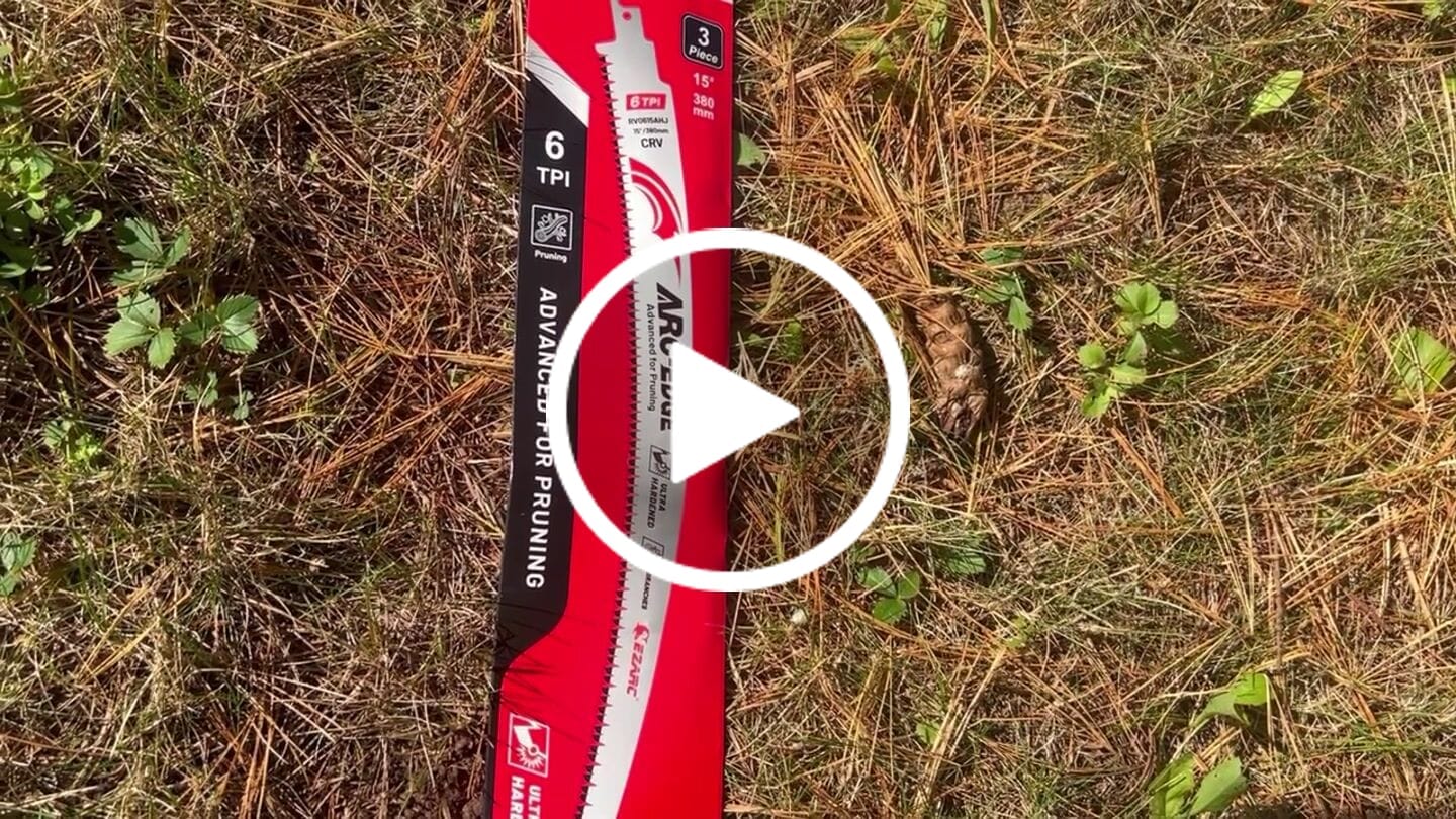 Customer video review of Tree Trimming/Wood Cutting – Japanese Teeth Arc Edge 6 TPI Reciprocating Saw Blade