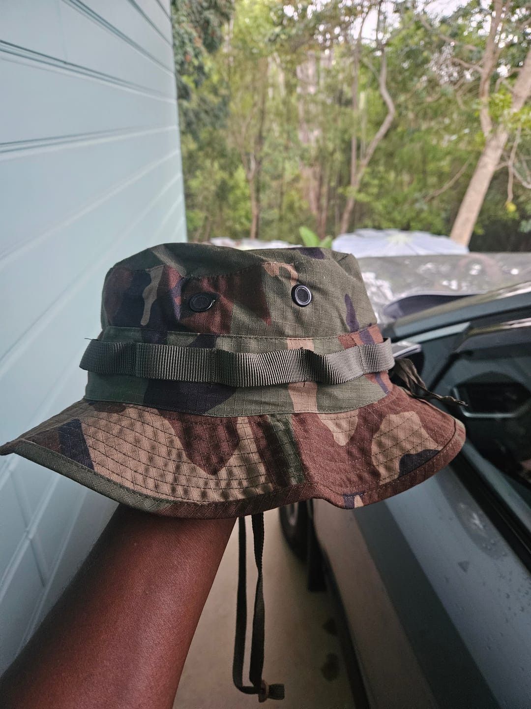 Customer photo review of Mil-Tec Brand Military style woodland lightweight boonie hat ripstop army cap