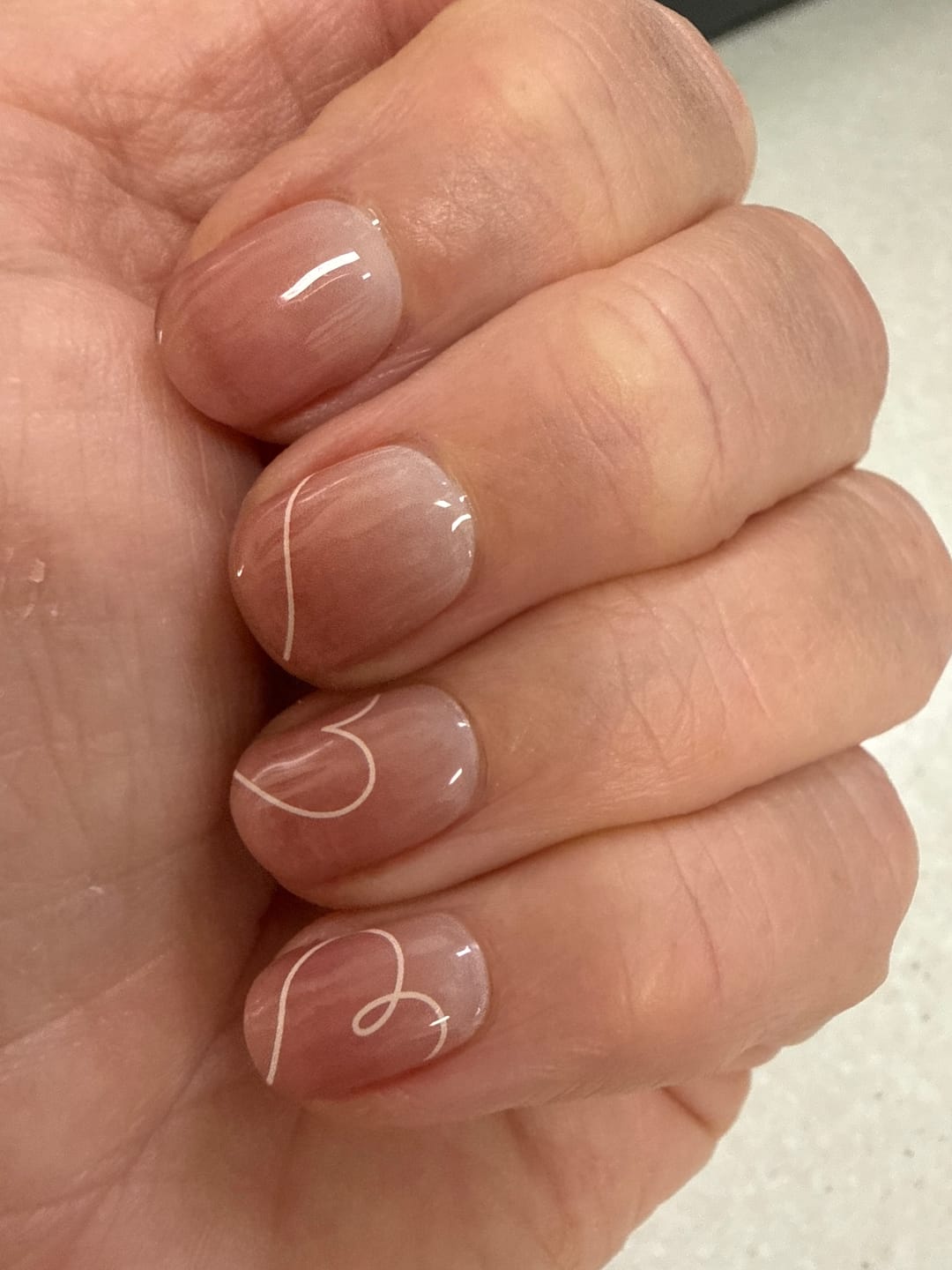 Customer photo review of Cupids Heart Swirl DIY Semicured Gel Nail Sticker Kit (LIMITED EDITION)