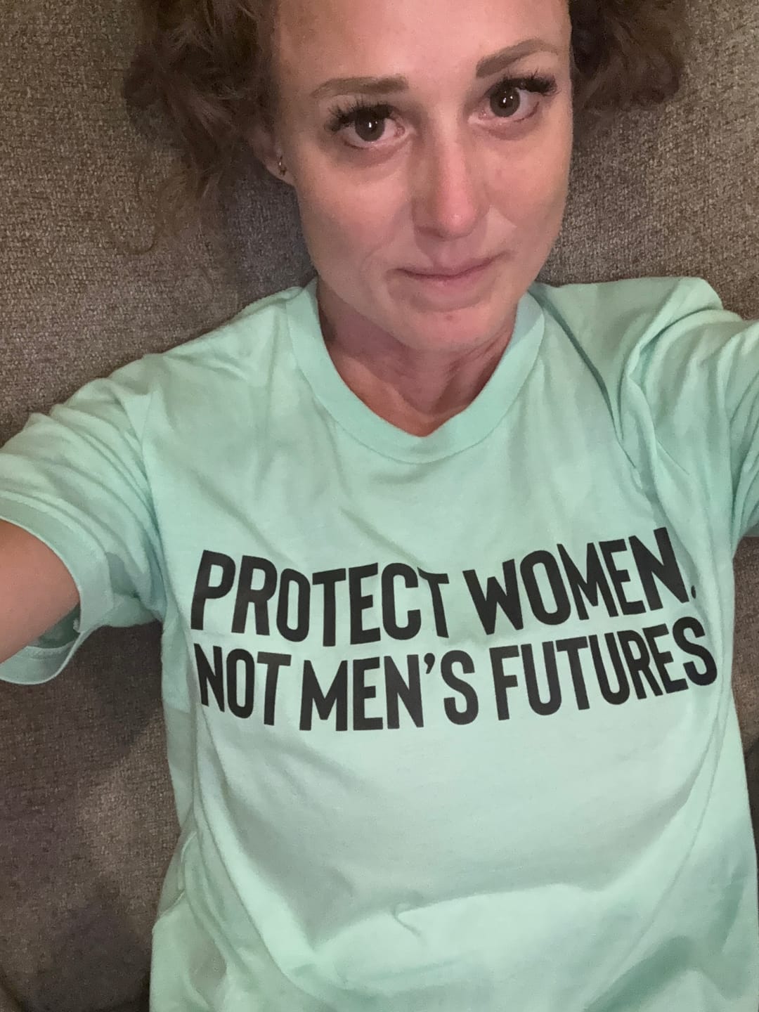 Customer photo review of Protect Women. Not Men’s Futures Unisex Tee