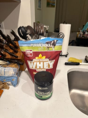 Customer photo review of Whey Protein Isolate with Organic Vanilla
