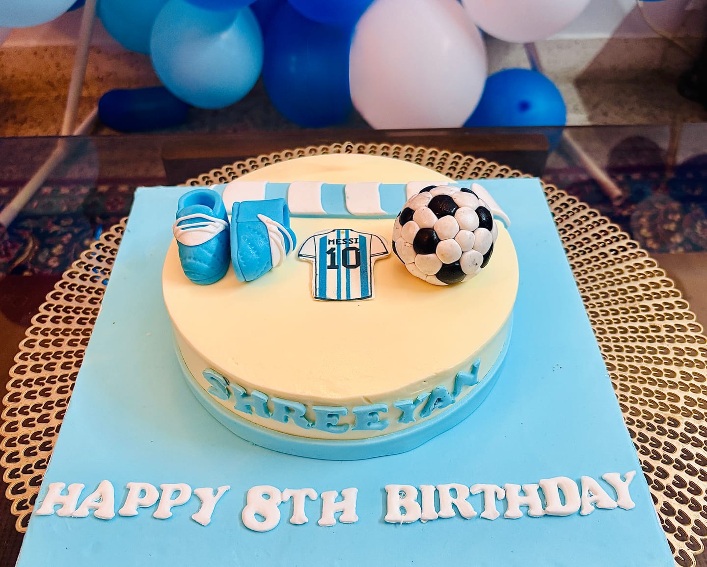Customer photo review of Argentina Football Boots Cake