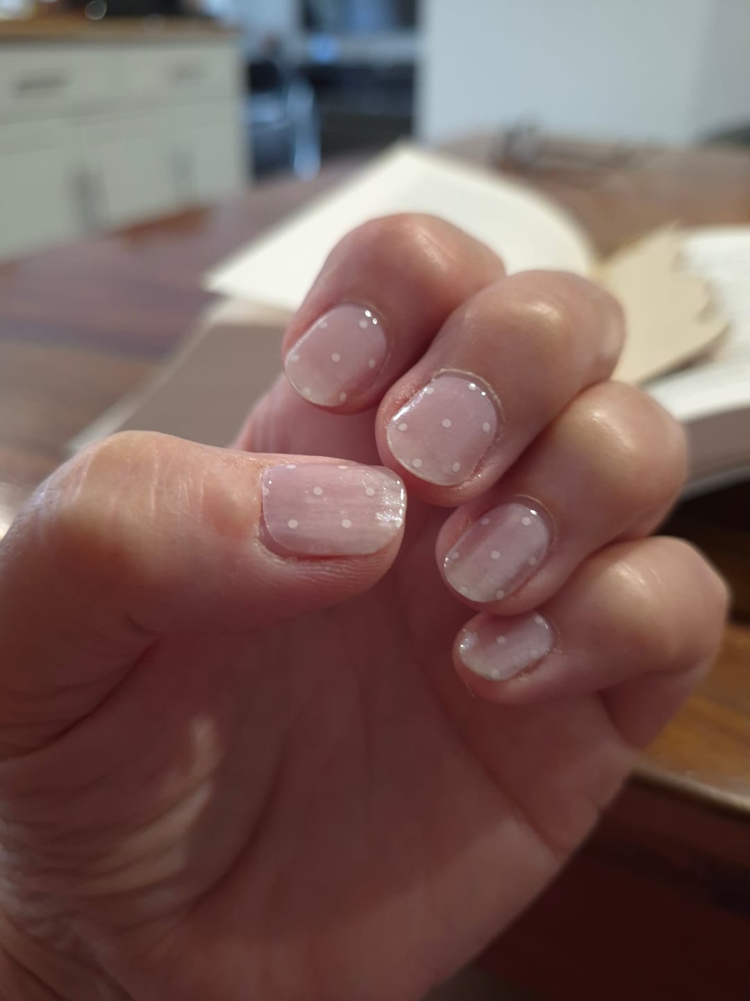 Customer photo review of Polka Dots Semi Cured Gel Nail Sticker Kit