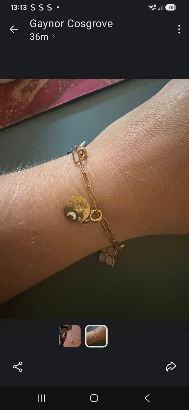 Customer photo review of Crystal Paperclip Charm Bracelet