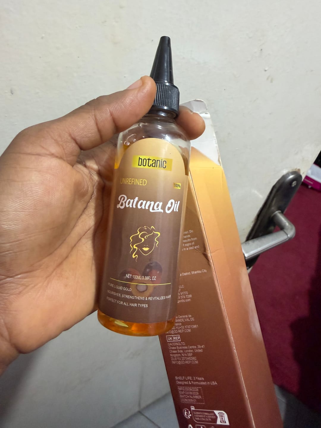Customer photo review of Batana Liquid Oil
