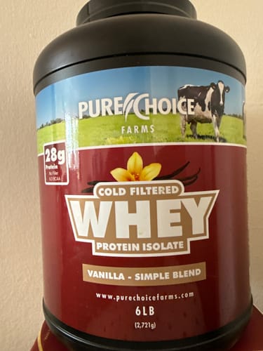Customer photo review of Whey Protein Isolate with Organic Vanilla
