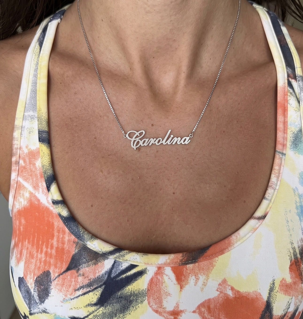Customer photo review of Sterling Silver Personalized Name Necklace