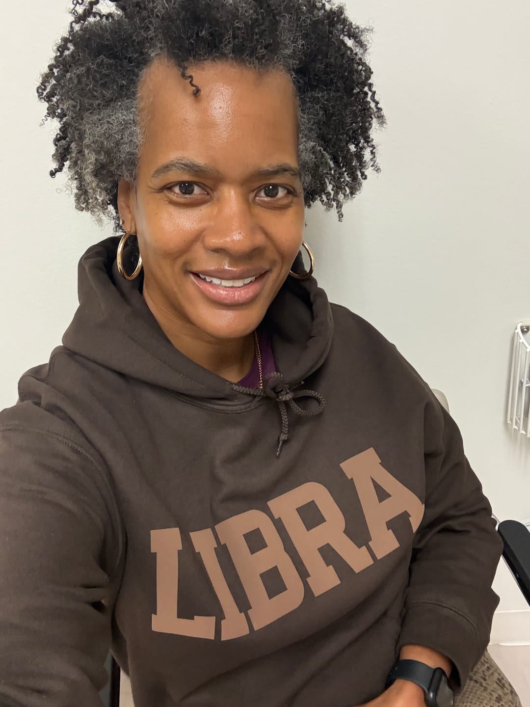 Customer photo review of Purple Zodiac Puff Print Hoodie