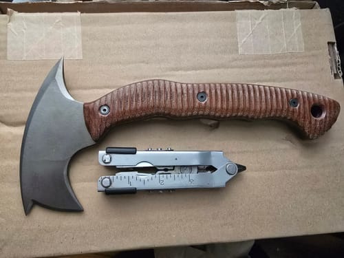 Customer photo review of Compact tomahawk "Mingan" with polymer composite handle