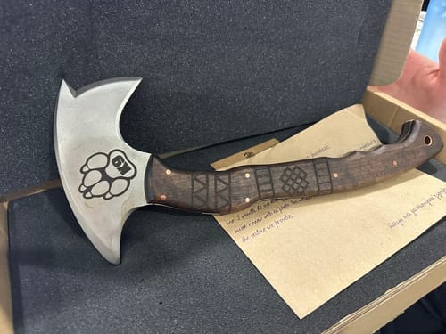 Customer photo review of Сustom made tomahawk "Ogun"