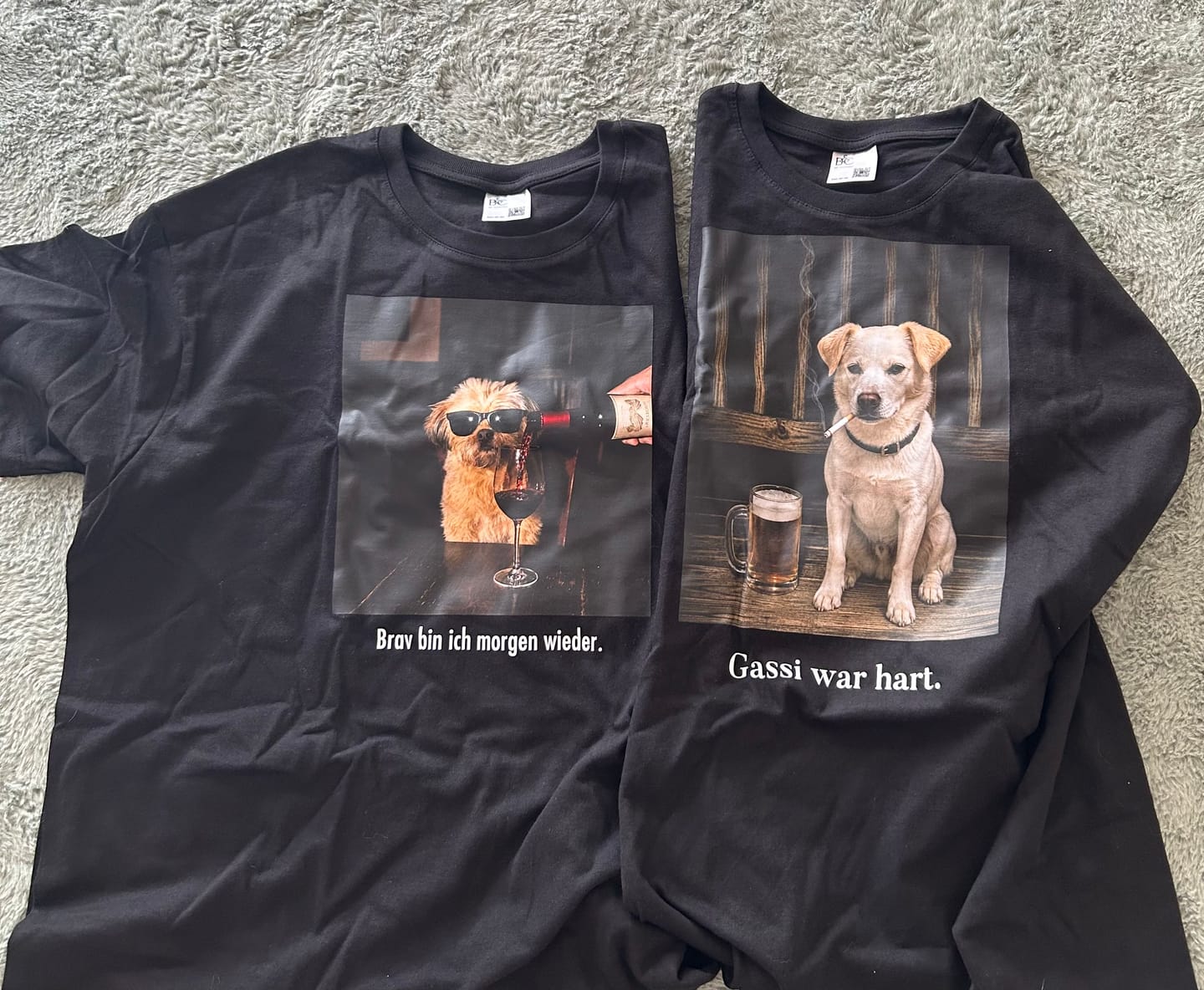 Customer photo review of Personalisiertes Haustier T-Shirt – Wine Night im Vintage Style