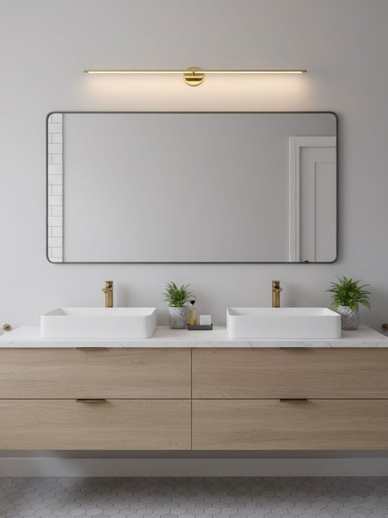 Customer photo review of Minimalist Linear Wall Lamp, Metal LED Vanity Light, 3000K