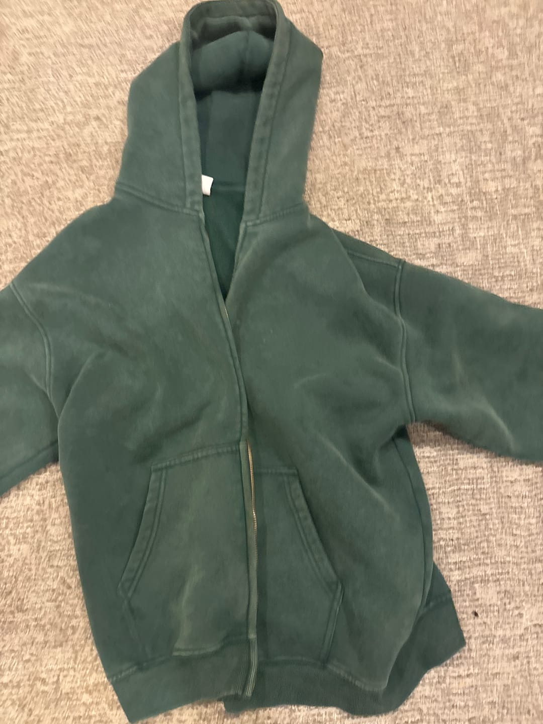 Customer photo review of INFLATION Washed Distressed Fleece Zip Up Hoodies