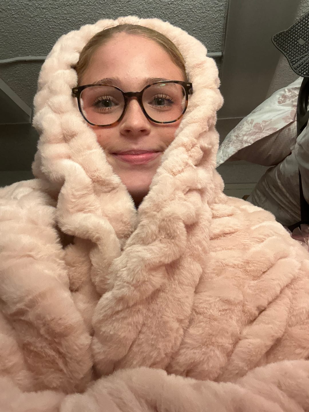 Customer photo review of Hugs Peach Whip Blanket