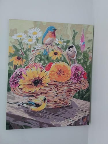 Customer photo review of Fleurs dans un Panier et Oiseaux
