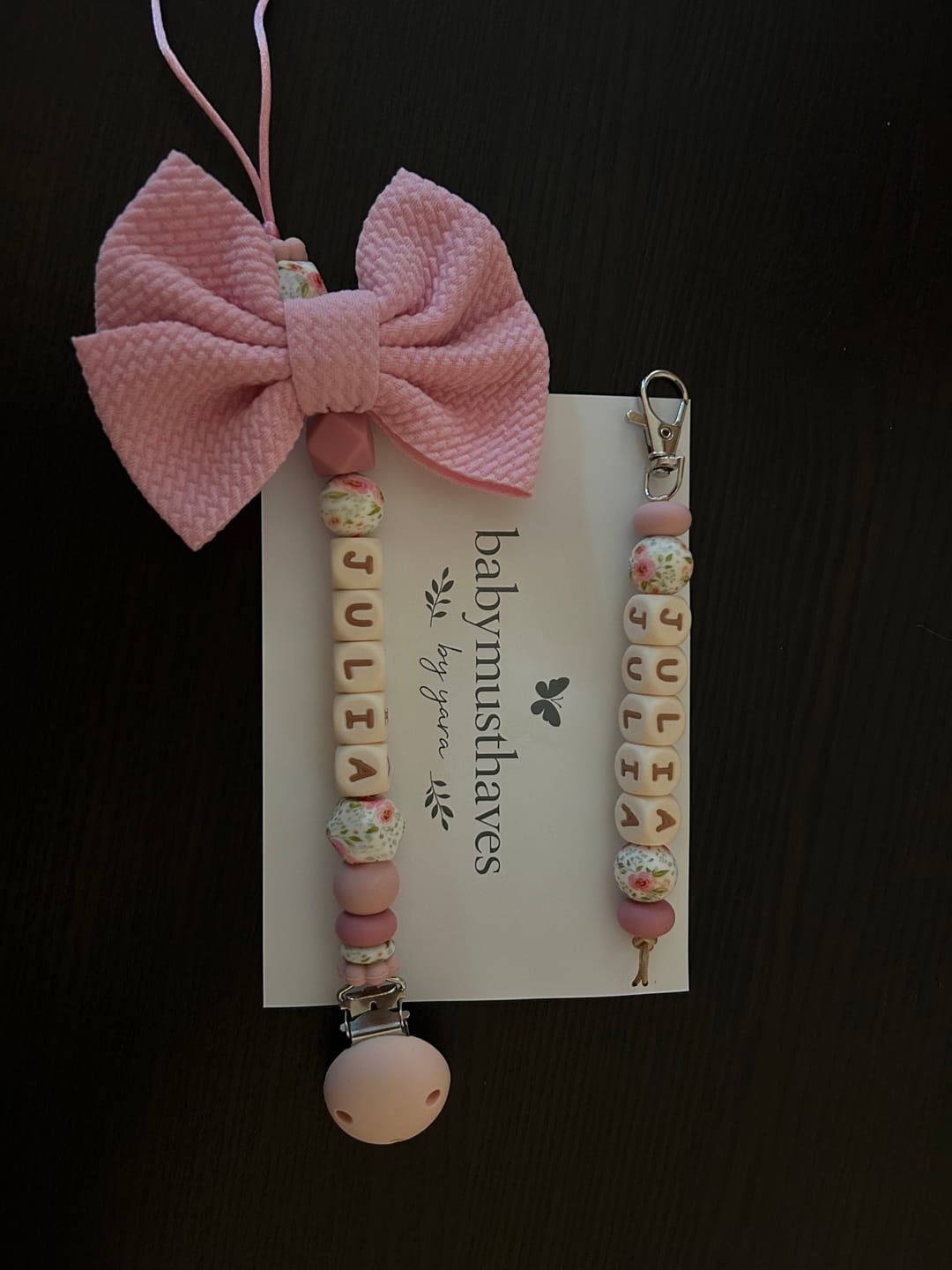 Customer photo review of Ontwerp je eigen speenkoord met strik
