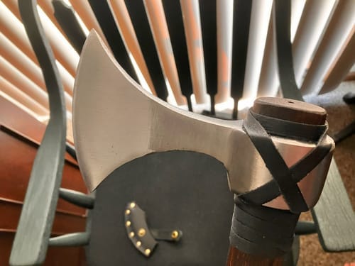 Customer photo review of Viking Axe "Vindflaug" with Leather Wrap