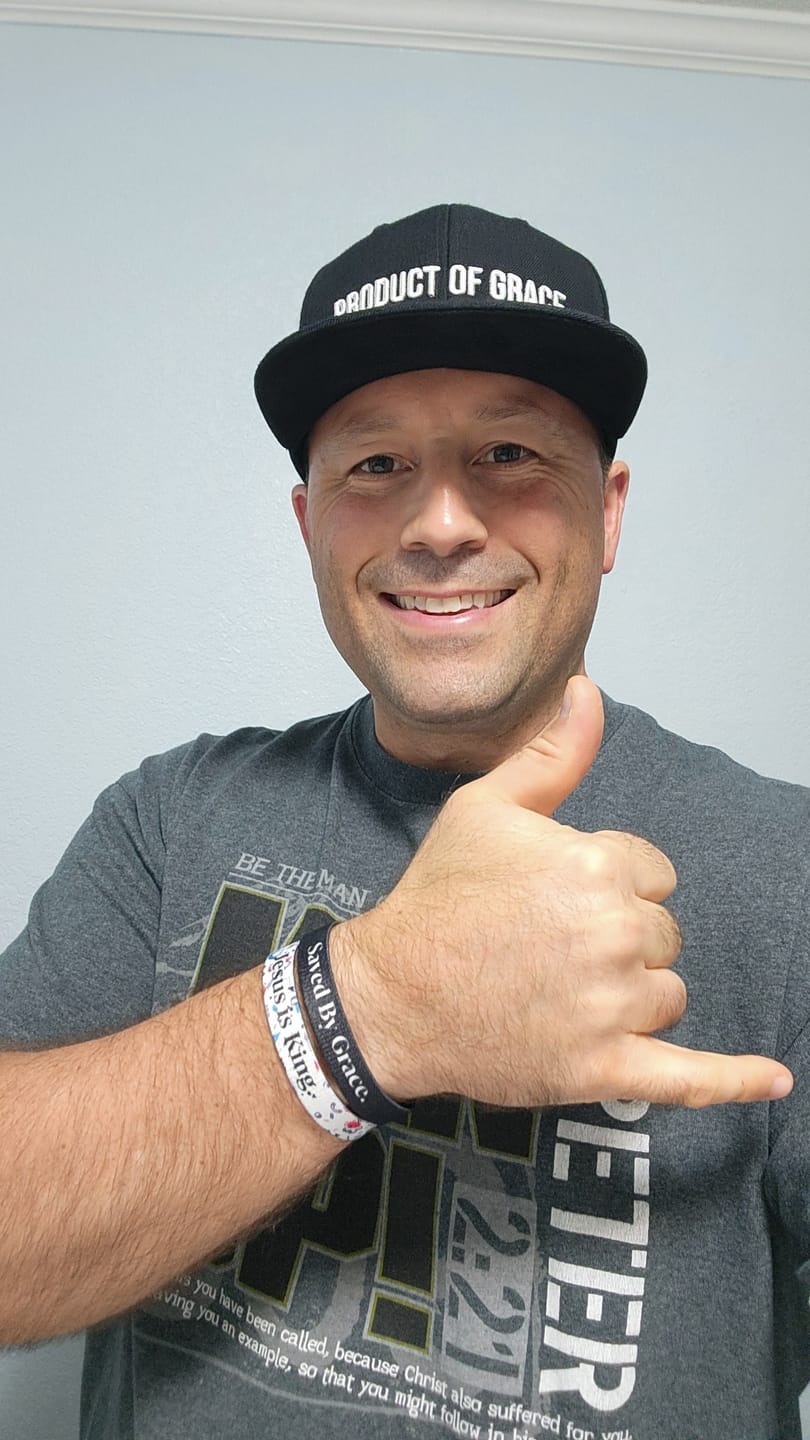 Customer photo review of Reversible Faith Wristband 3-Pack