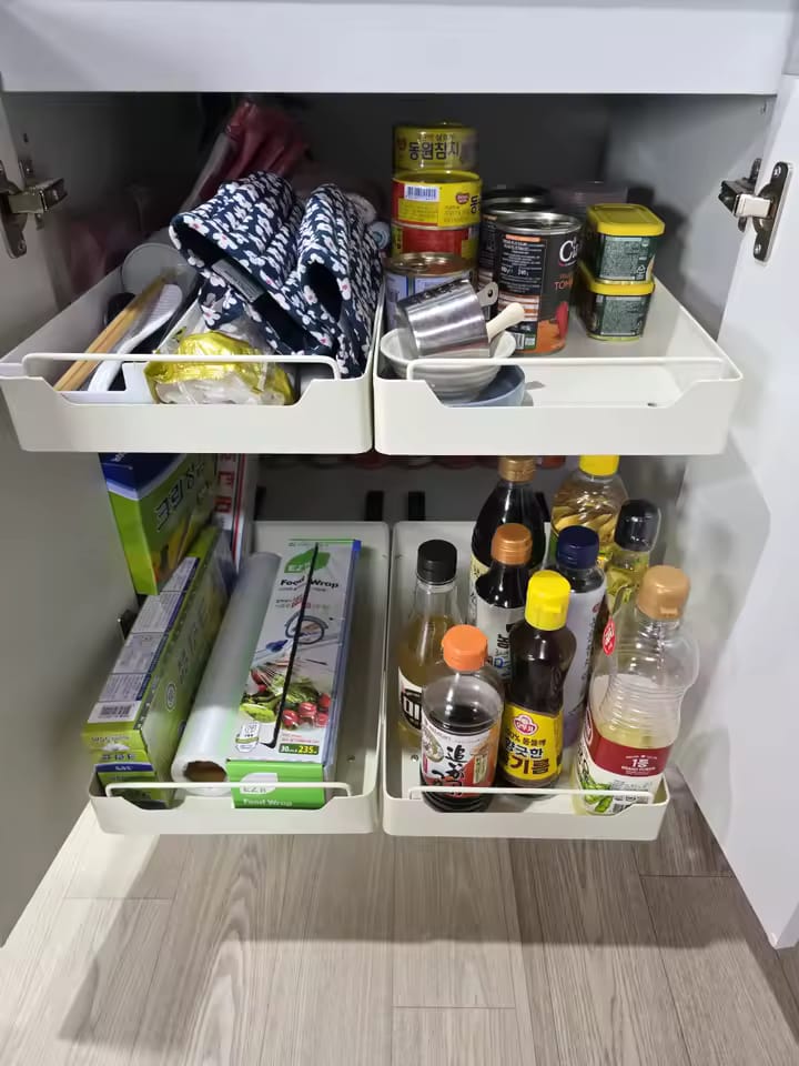 Customer photo review of Pull Out Cabinet Organizer