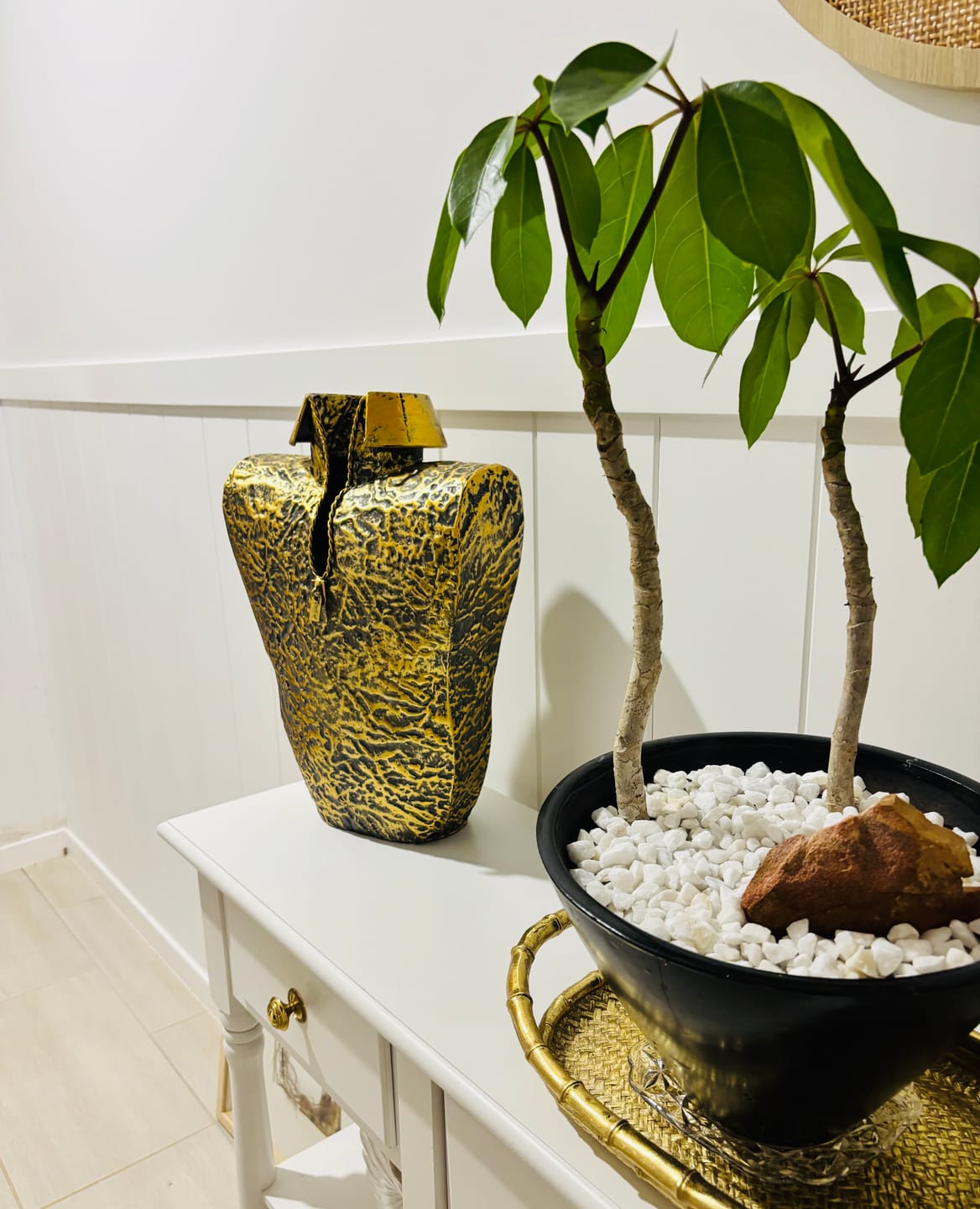 Customer photo review of Aldo French Provincial Torso Vase, Collar and Zip, Textured Bronze Finish 41cm