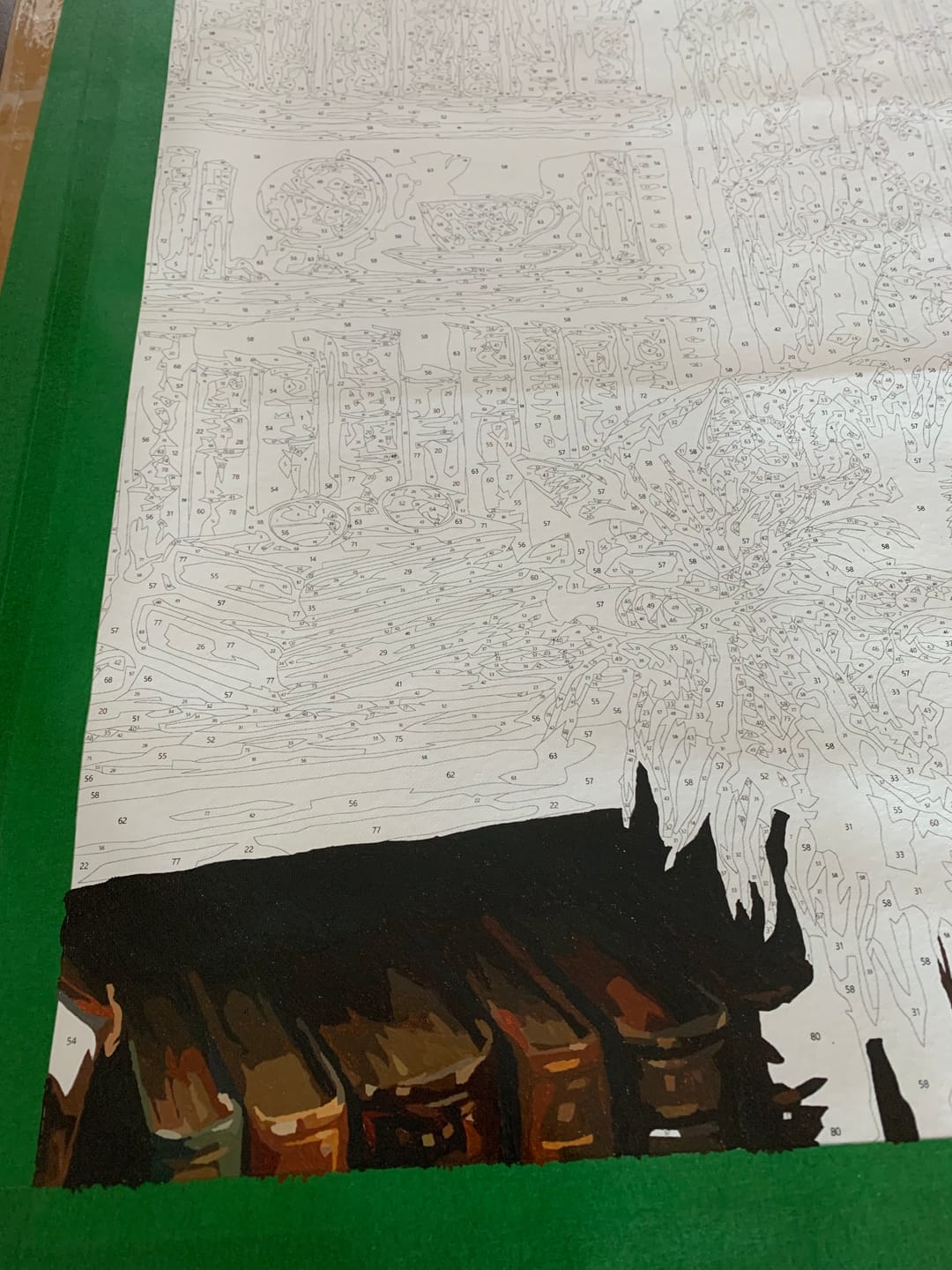 Customer photo review of Autumn Library Cat (80 Color Paint by Numbers)