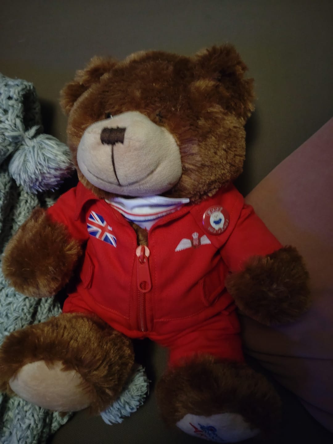 Customer photo review of Eddy the Teddy Bear Pin Badge