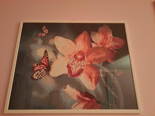 Customer photo review of Broderie Diamant - Papillon et Orchidée