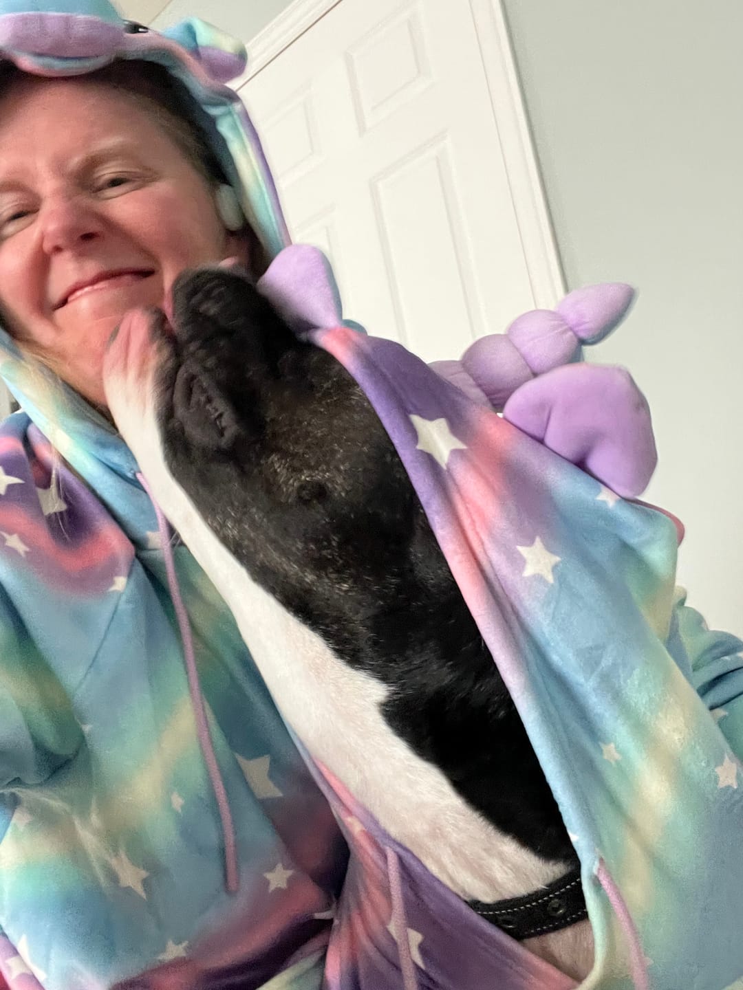 Customer photo review of Halloween Human Hoodie - Unicorn