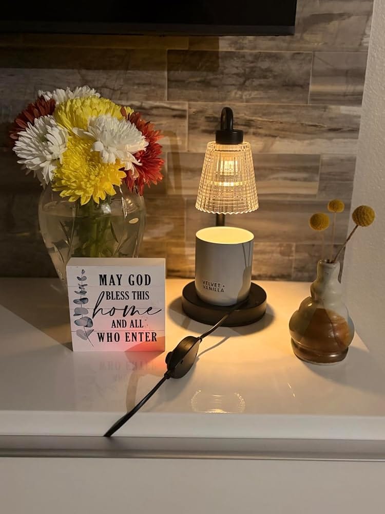 Customer photo review of Amber Glass Candle Warmer with Timer
